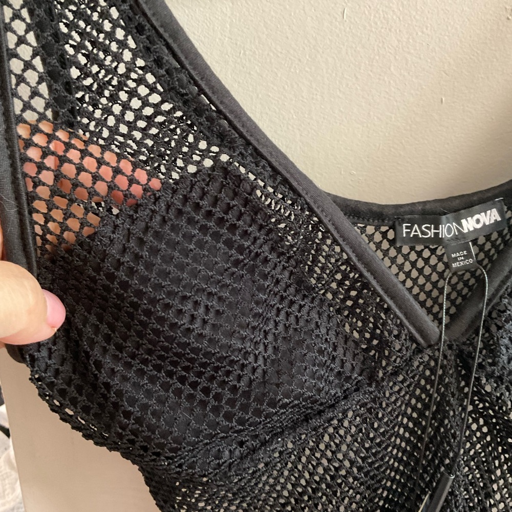 Fashion Nova Don’t Get Caught Up Black Fishnet Bodysuit - Picture 8 of 15